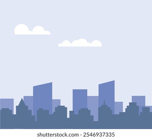 Cityscape with buildings and parkland. City illustration wallpaper.