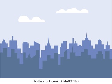 Cityscape with buildings and parkland. City illustration wallpaper.