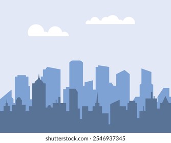 Cityscape with buildings and parkland. City illustration wallpaper.