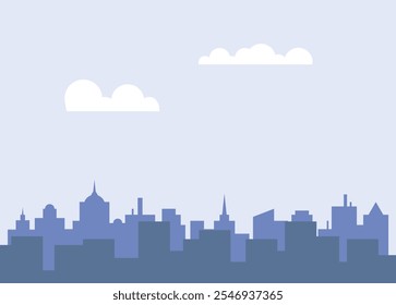 Cityscape with buildings and parkland. City illustration wallpaper.