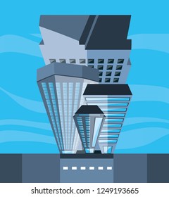 cityscape with buildings scene