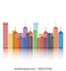 cityscape buildings silhouette icon