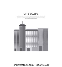 cityscape buildings skyline icon vector illustration design