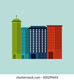 cityscape buildings skyline icon vector illustration design