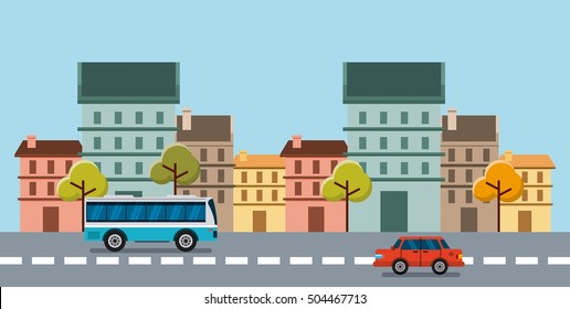 cityscape buildings skyline icon vector illustration design