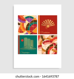 Cityscape catalog design. Vector illustration.