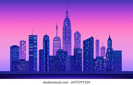 a cityscape with a city in the background.