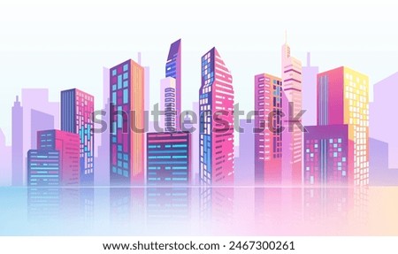a cityscape with a city in the background.