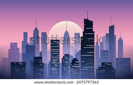 a cityscape with a city in the background.