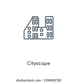 Cityscape concept line icon. Linear Cityscape concept outline symbol design. This simple element illustration can be used for web and mobile UI/UX.