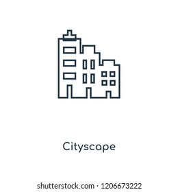 Cityscape concept line icon. Linear Cityscape concept outline symbol design. This simple element illustration can be used for web and mobile UI/UX.