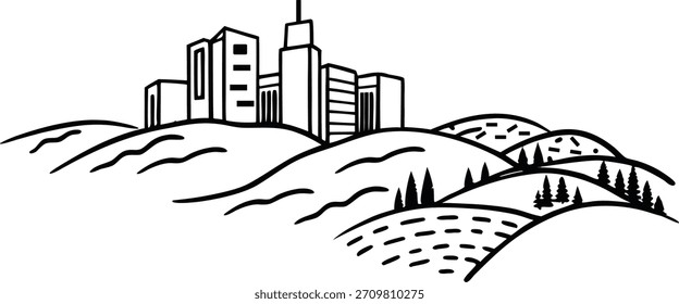 Stadtlandschaft Landschaft Element Vektorsymbol