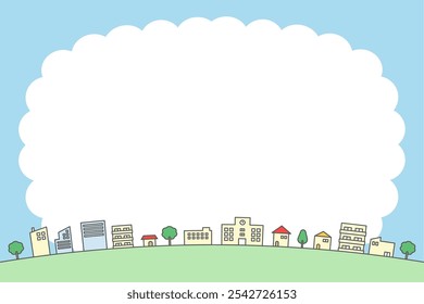 Cityscape bonito ilustração de vida simples