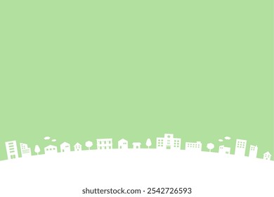 Cityscape cute simple life illustration