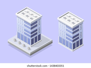 Cityscape design elements with isometric building city map for creating your perfect road