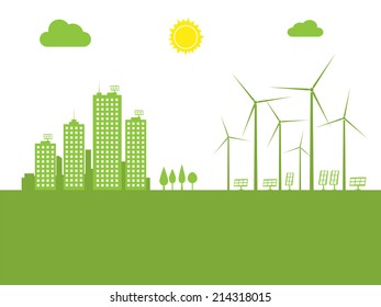 cityscape ecology concept vector illustration