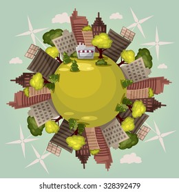 cityscape. ecology. vector illustration