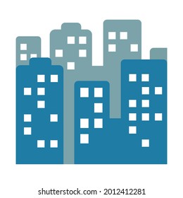 Cityscape emoji flat icon isolated vector illustration on white background
