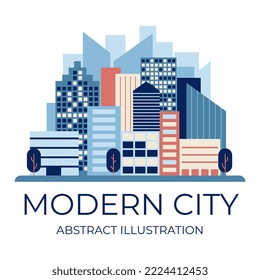 Cityscape in flat style. Vector illustration 
