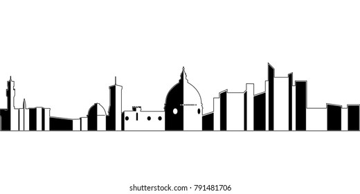 Cityscape of Florence on a white background, Vector illustration