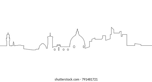 Cityscape of Florence on a white background, Vector illustration
