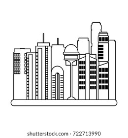 cityscape futuristic buildings icon