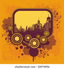 Cityscape grunge background, vector illustration series.