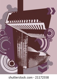 Cityscape grunge background, vector illustration series.