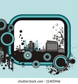 Cityscape grunge background, vector illustration series.