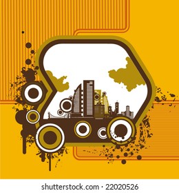 Cityscape grunge background, vector illustration series.