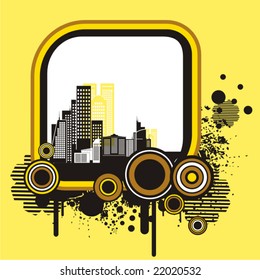 Cityscape grunge background, vector illustration series.
