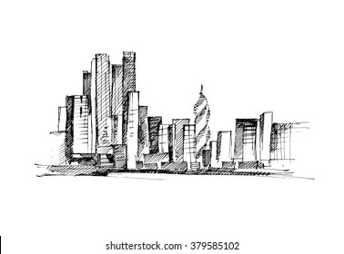 Vector Artistic Sketchy Pen Ink Drawing Stock Vector (Royalty Free ...