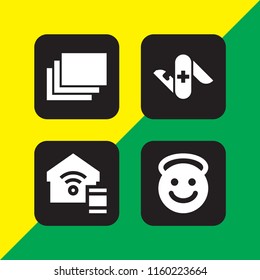 cityscape icon. 4 cityscape set with angel, architecture and city, internet and switzerland vector icons for web and mobile app