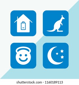 cityscape icon. 4 cityscape set with architecture and city, australia, angel and night vector icons for web and mobile app