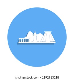 cityscape icon in badge style. One of Cityscape collection icon can be used for UI, UX
