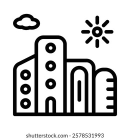 Cityscape Icon in Line Style