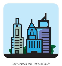 Cityscape icon logo vector design nine