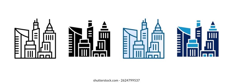 Cityscape Icon Set Multiple Style Collection