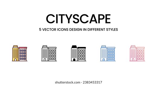 Icono de Cityscape. Adecuado para diseño de páginas Web, aplicaciones móviles, UI, UX y GUI.