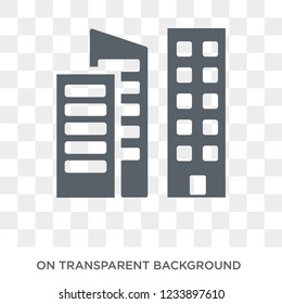 Icono de Cityscape. Icono de diseño de Cityscape sobre fondo transparente de la colección Estados Unidos de América.