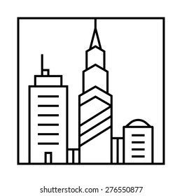 Cityscape icon. Urban cityscape vector icon