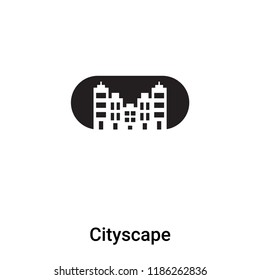 Cityscape icon vector isolated on white background, logo concept of Cityscape sign on transparent background, filled black symbol