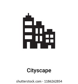 Cityscape icon vector isolated on white background, logo concept of Cityscape sign on transparent background, filled black symbol