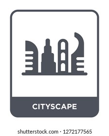 cityscape icon vector on white background, cityscape trendy filled icons from Future technology collection, cityscape simple element illustration