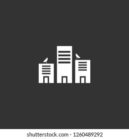 cityscape icon vector. cityscape sign on black background. cityscape icon for web and app