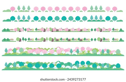 Cityscape illustration banner. Seasonal cityscape illustration. 