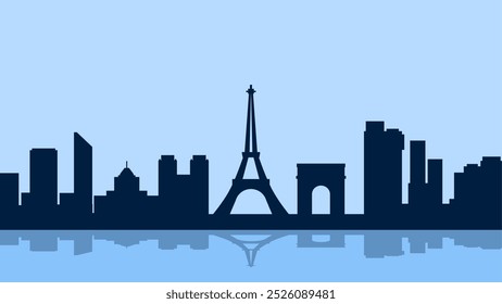 Ilustração da paisagem urbana da cidade de paris com torre eiffel