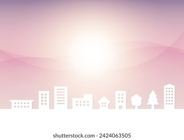 Cityscape illustration and soft tone background