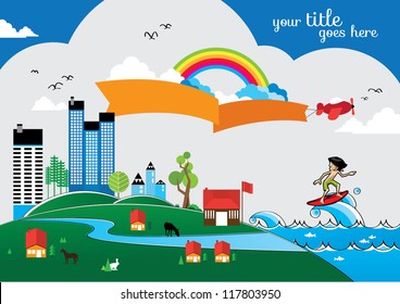 Cityscape / Info Graphics / Charts / Symbols / Graphic Elements / Map / Invitation Card / Holiday