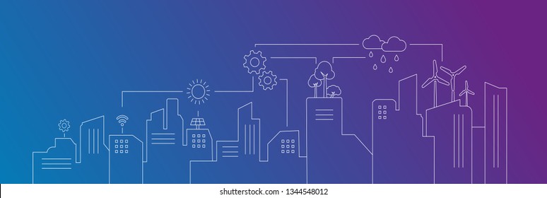 Cityscape with Infrastructure, Smart city concept, Smart city Infographic, Vector	